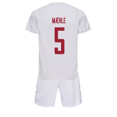 Maillot de foot Danemark Joakim Maehle #5 Extérieur enfant Monde 2022 Manches Courte (+ pantalon court)